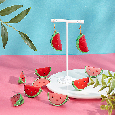 100Pcs DIY Watermelon Shape Dangle Earring Making Kits DIY-NB0005-30-1
