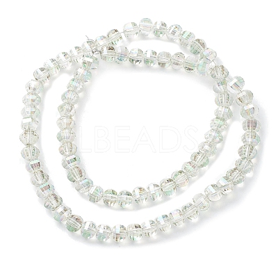 Electroplate Transparent Glass Beads Strands X-EGLA-K015-13C-1