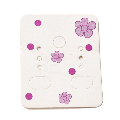 50Pcs Rectangle Paper Flower Print Earring Display Cards X1-CDIS-M008-01C-1