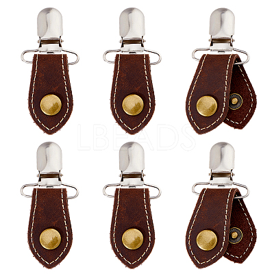 6Pcs Cattlehide Leather Cable Straps HJEW-FH00226-1