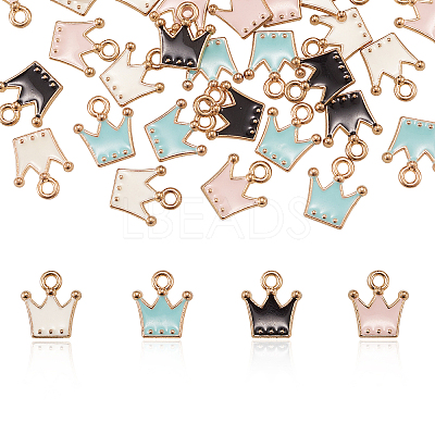 Light Gold Plated Alloy Enamel Charms ENAM-CJ0001-09-1