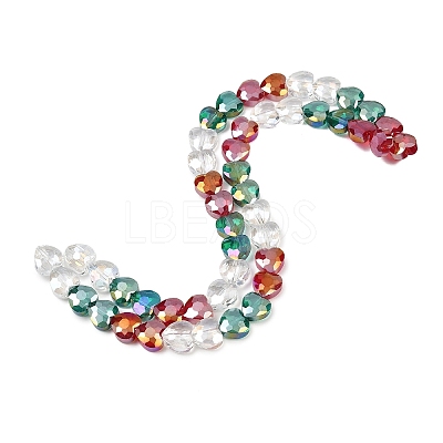 Electroplate Transparent Glass Beads Strands GL-CBADAFE-01F-1