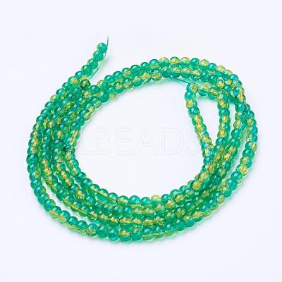 Spray Painted Crackle Glass Beads Strands CCG-Q002-4mm-07-1