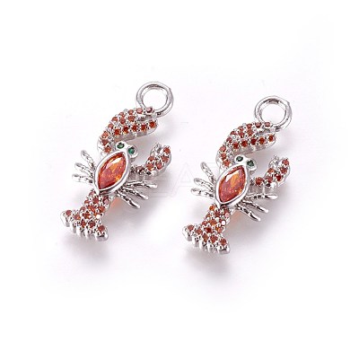 Brass Micro Pave Cubic Zirconia Pendants ZIRC-L075-25A-P-1