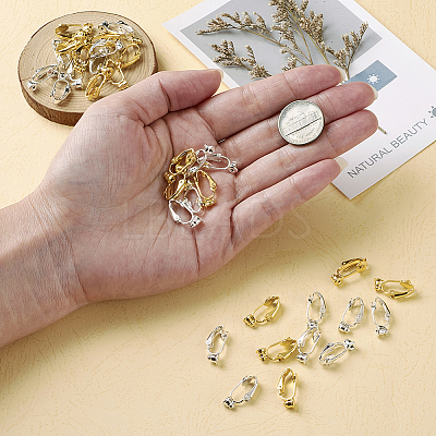 Brass Clip-on Earring Converters Findings KK-TA0007-21-1