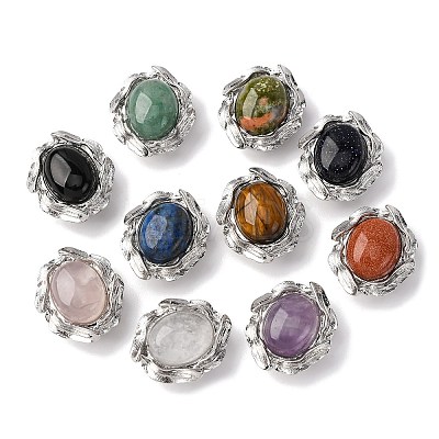 Natural & Synthetic Mixed Gemstone Oval Multi-Strand Links G-G207-02P-1