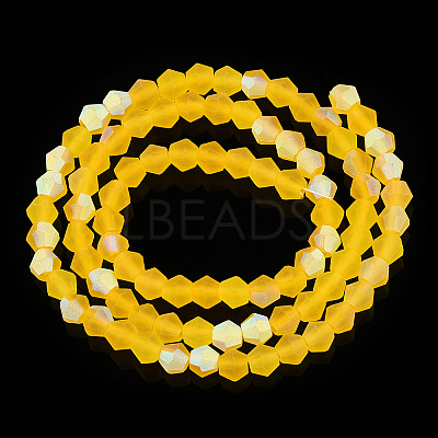 Imitate Austrian Crystal Bicone Frosted Glass Beads Strands EGLA-A039-T4mm-MB22-1