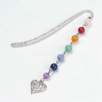 Tibetan Style Alloy Bookmarks AJEW-JK00127-1