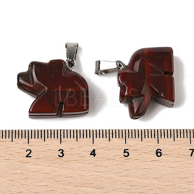 Natural Red Rainbow Jasper Pendants G-B127-02P-02-1