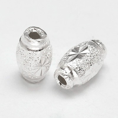Fancy Cut Oval 925 Sterling Silver Textured Beads STER-F012-17B-1