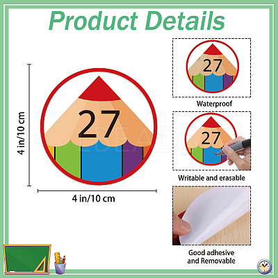 42Pcs Number Theme Self-Adhesive Paper Decorative Stickers DIY-WH0646-006-1