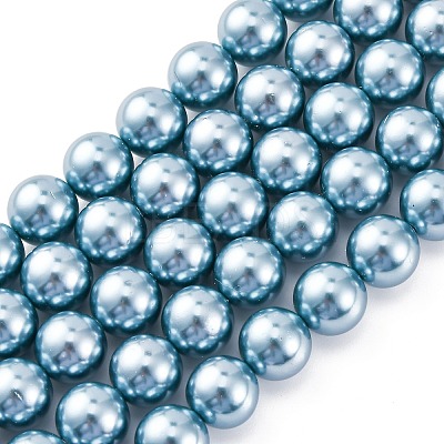 Shell Pearl Beads Strands BSHE-K015-10mm-02-1