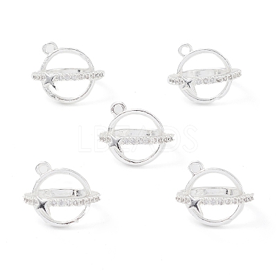 Rack Plating Brass Pave Clear Cubic Zirconia Bead Cage Pendants KK-G464-10S-1