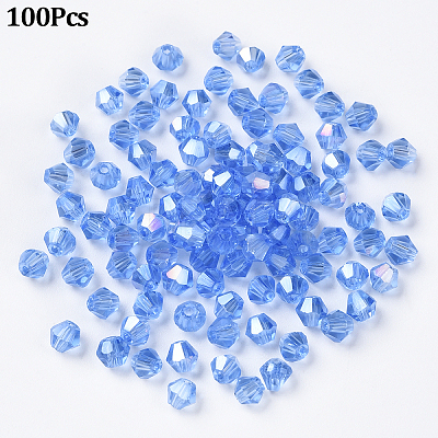 100Pcs Transparent Electroplate Glass Beads EGLA-YW0001-73C-1