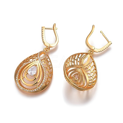 (Jewelry Parties Factory Sale)Brass Micro Pave Cubic Zirconia Jewelry Sets SJEW-F189-16G-1