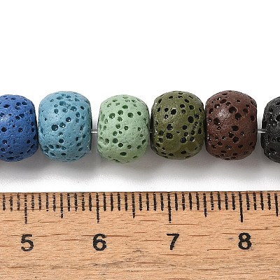Natural Lava Rock Dyed Beads Strands G-Z036-A01-19-1
