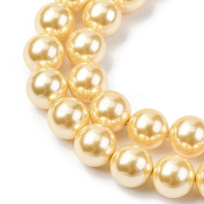 Electroplated Shell Pearl Beads Strands BSHE-G041-10mm-01-1