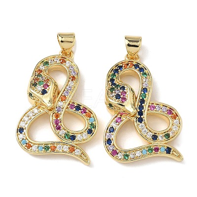 Brass Micro Pave Cubic Zirconia Pendants KK-L243-29G-10-1