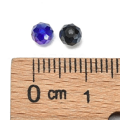 Electroplate Faceted Rondelle AB Color Plated Transparent Glass Beads GLAA-R152-4mm-M2-1
