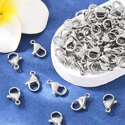 Tarnish Resistant 316 Surgical Stainless Steel Lobster Claw Clasps STAS-316-FL12A-1