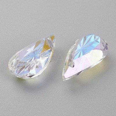 Embossed Glass Rhinestone Pendants GLAA-J101-06B-001SI-1
