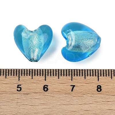 Handmade Silver Foil Lampwork Glass Beads LAMP-Q005-06B-1