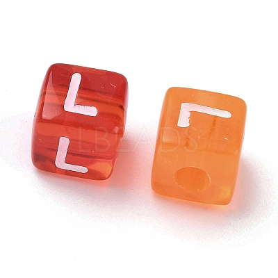 Spray Painted Transparent Acrylic Beads MACR-K365-07L-1