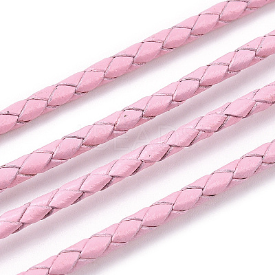 Braided Cowhide Leather Cord NWIR-N005-01Q-4mm-1