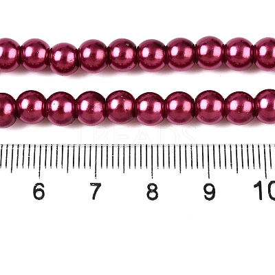 Baking Paint Pearlized Glass Pearl Round Bead Strands HY-Q003-4mm-14-1