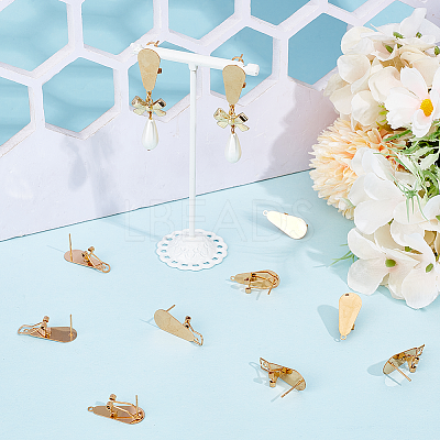 10Pcs 304 Stainless Steel Stud Earring Findings STAS-SP0001-88B-G-1