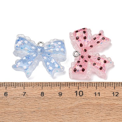Transparent Resin & Paillette Pendants RE-CBAD357-01-1