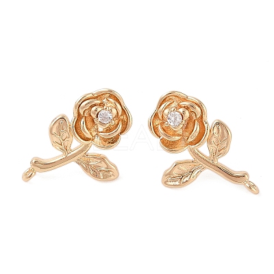 Brass Micro Pave Cubic Zirconia Studs Earrings Finding LS-KK-N256-11G-1