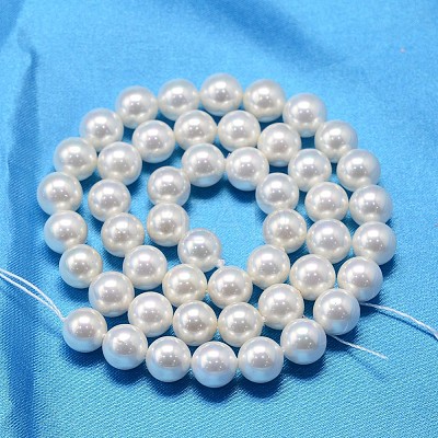 AB Color Plated Shell Pearl Round Bead Strands BSHE-L011-12mm-C001-1