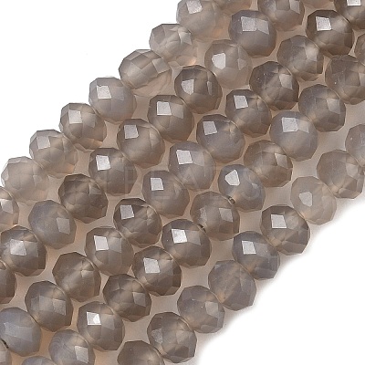 Natural Grey Agate Bead Strands G-D344-A19-03-1