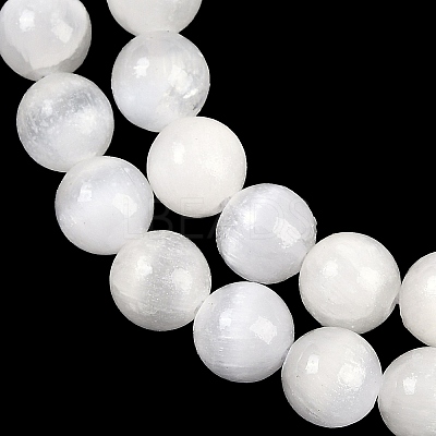Natural Selenite Beads Strands X-G-G167-A02-01-1