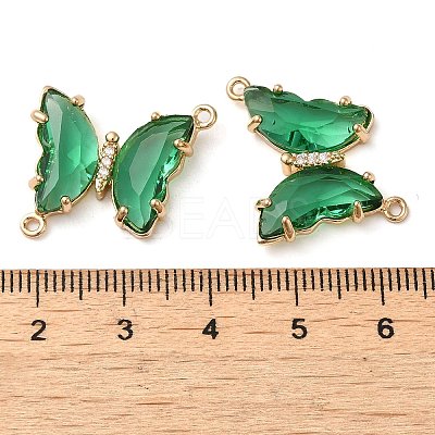 Brass Pave Faceted Glass Connector Charms FIND-Z020-04K-1