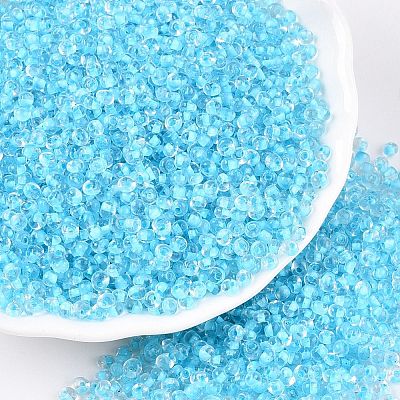 8/0 Inside Colours Transparent Glass Seed Beads X1-SEED-T007-06E-1