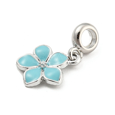 Rack Plating Alloy Enamel Flower European Dangle Charms FIND-B034-55P-1