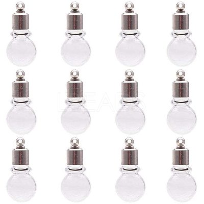Round Transparent Glass Wishing Pendants GLAA-PH0007-21P-1