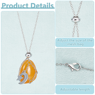 6Pcs Crystal Cage Holder Necklace NJEW-AB00035-1