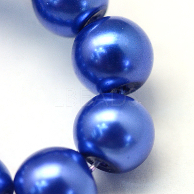 Baking Paint Pearlized Glass Pearl Round Bead Strands X-HY-Q003-6mm-28-1