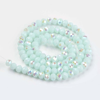 Electroplate Opaque Solid Color Glass Beads Strands EGLA-A034-P1mm-L09-1