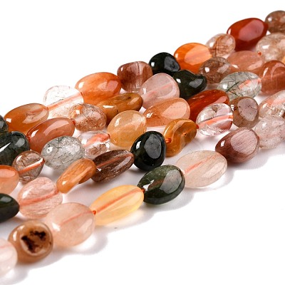 Natural Rutilated Quartz Beads Strands G-G018-06-1