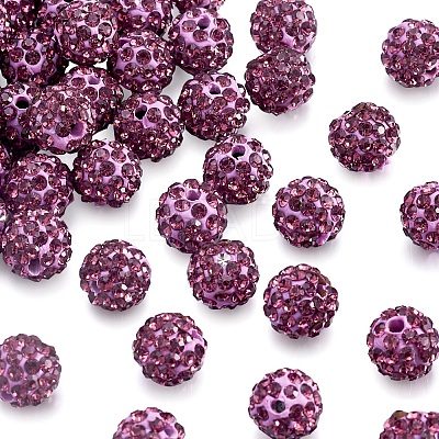Polymer Clay Pave Rhinestone Beads RB-Q197-10mm-18-1