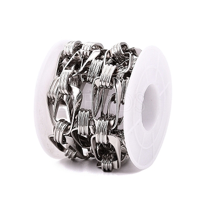 Alloy Rectangle Oval Link Chains LCHA-T001-15P-1