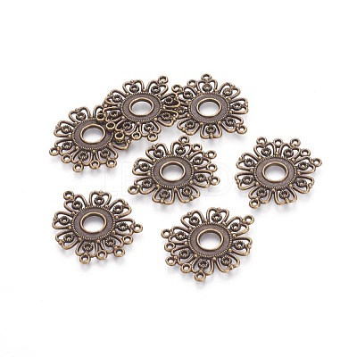 Tibetan Style Alloy Connector Cabochon Settings X-EA541Y-AB-1
