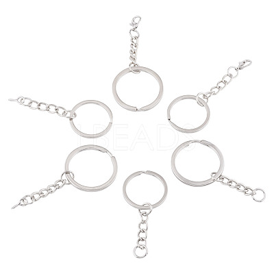 60Pcs 6 Styles Iron Split Key Rings FIND-TA0008-13-1
