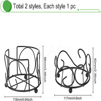 2Pcs 2 Style Iron Cup Mat Frame AJEW-FG0001-43-1