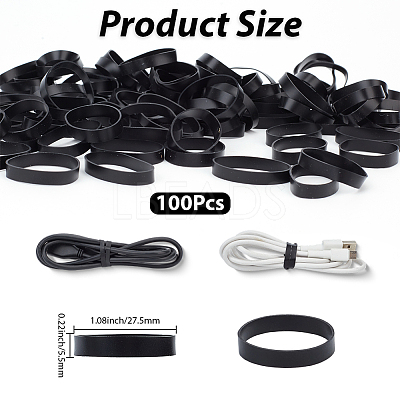 100Pcs Silicone Cable Ties FIND-SP0005-36-1