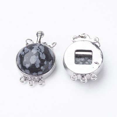Natural/Synthetic Mixed Stone Box Clasps G-E427-P-1